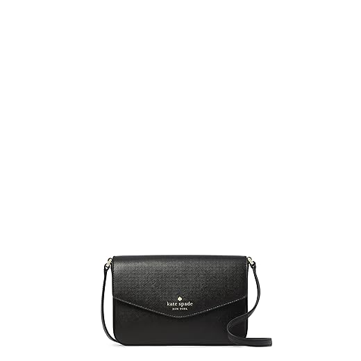 Kate Spade New York Sadie Envelope Leather Crossbody Purse (Black)