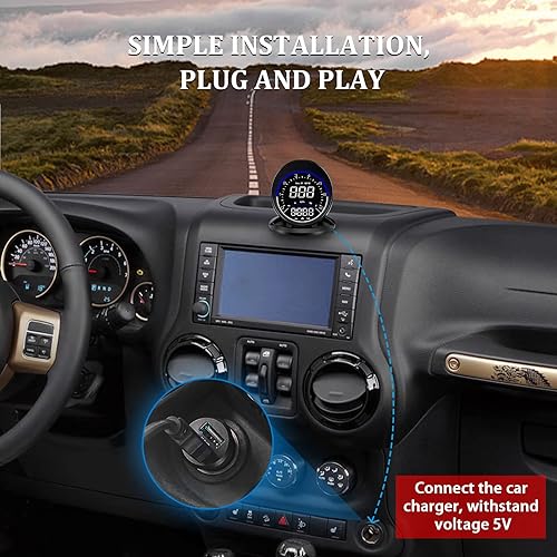Miniatura 8 de Velocímetro GPS auto G6, coche HUD Head Up Display HD, alarma de sobrevelocidad para todos los vehículos