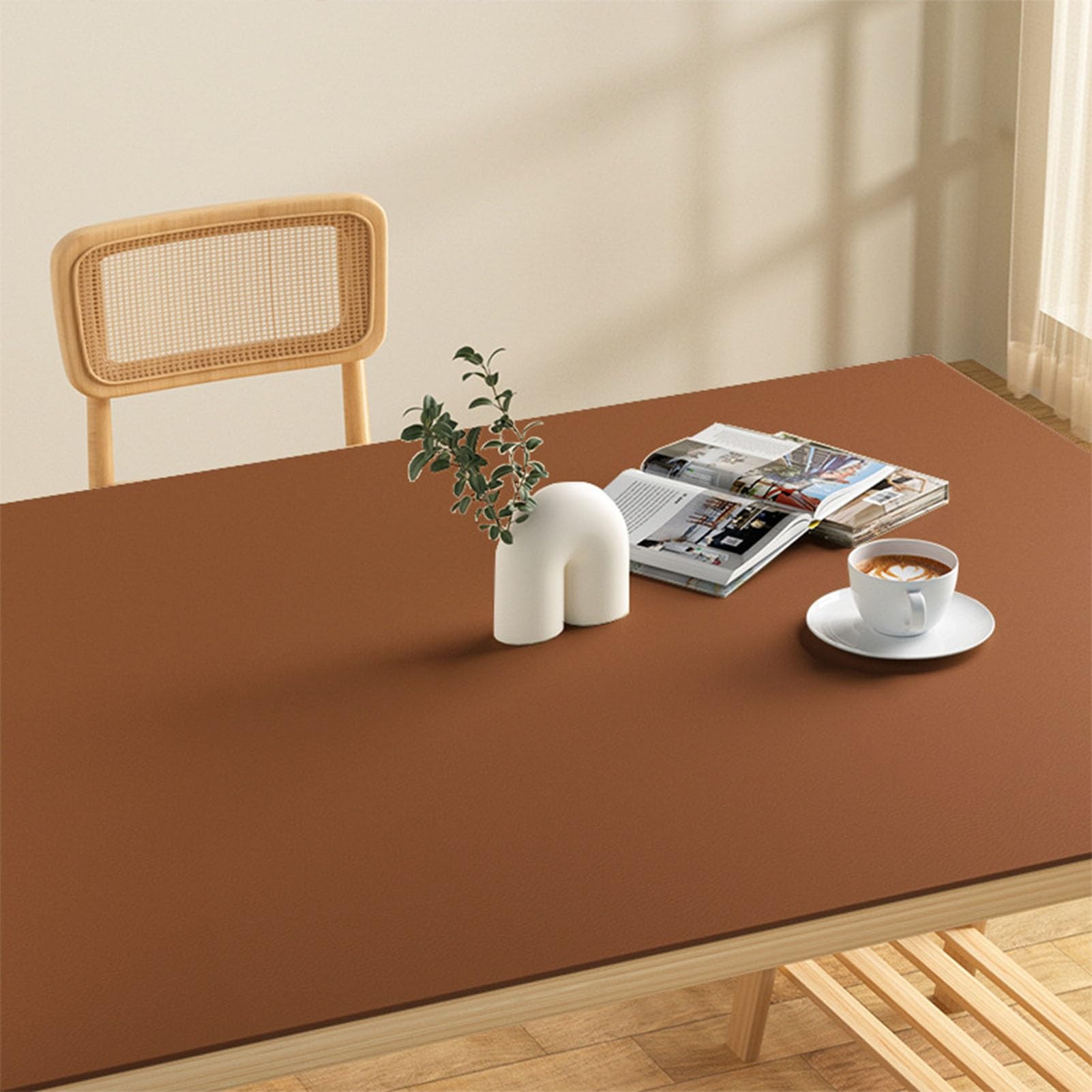 Leather Desk Pad Waterproof Non-Slip Office Desk Mat, Rectangle Computer Desk Protector Mat for Office and Home(Brown,50x100cm)