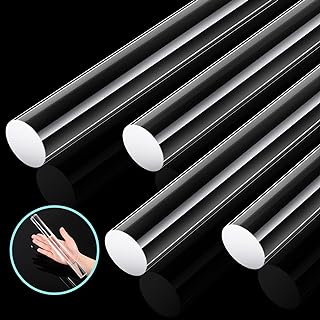 10 Inch Acrylic Dowel Rods for DIY Crafts 1 Inch Diameter Acrylic Round Rods Clear Acrylic Dowel Rods for Rolling Pins Clay Projects(4)