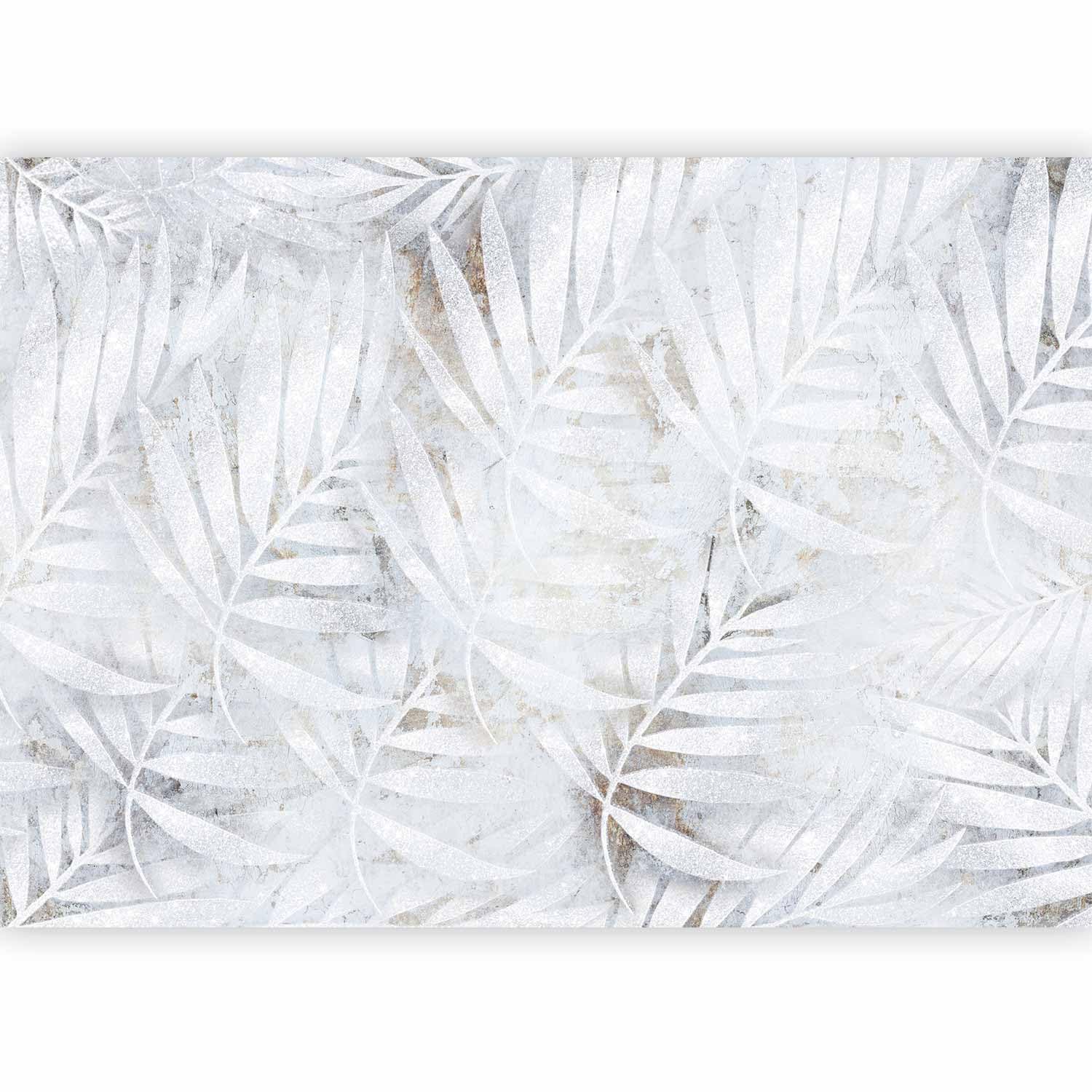 murando Fotomurales autoadhesivos tropical Hojas 343x256 cm Papel Pintado | Decoración de Pared Murales Pegatina decorativos adhesivos 3d Fotográfico Palmeras blanco gris