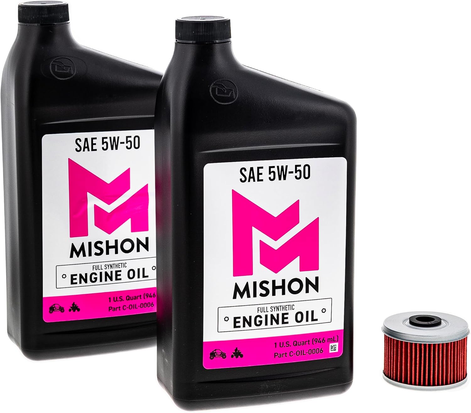MISHON Engine Oil Change Kit for Polaris Predator 500 Outlaw 500 5W-50 Full-Synthetic