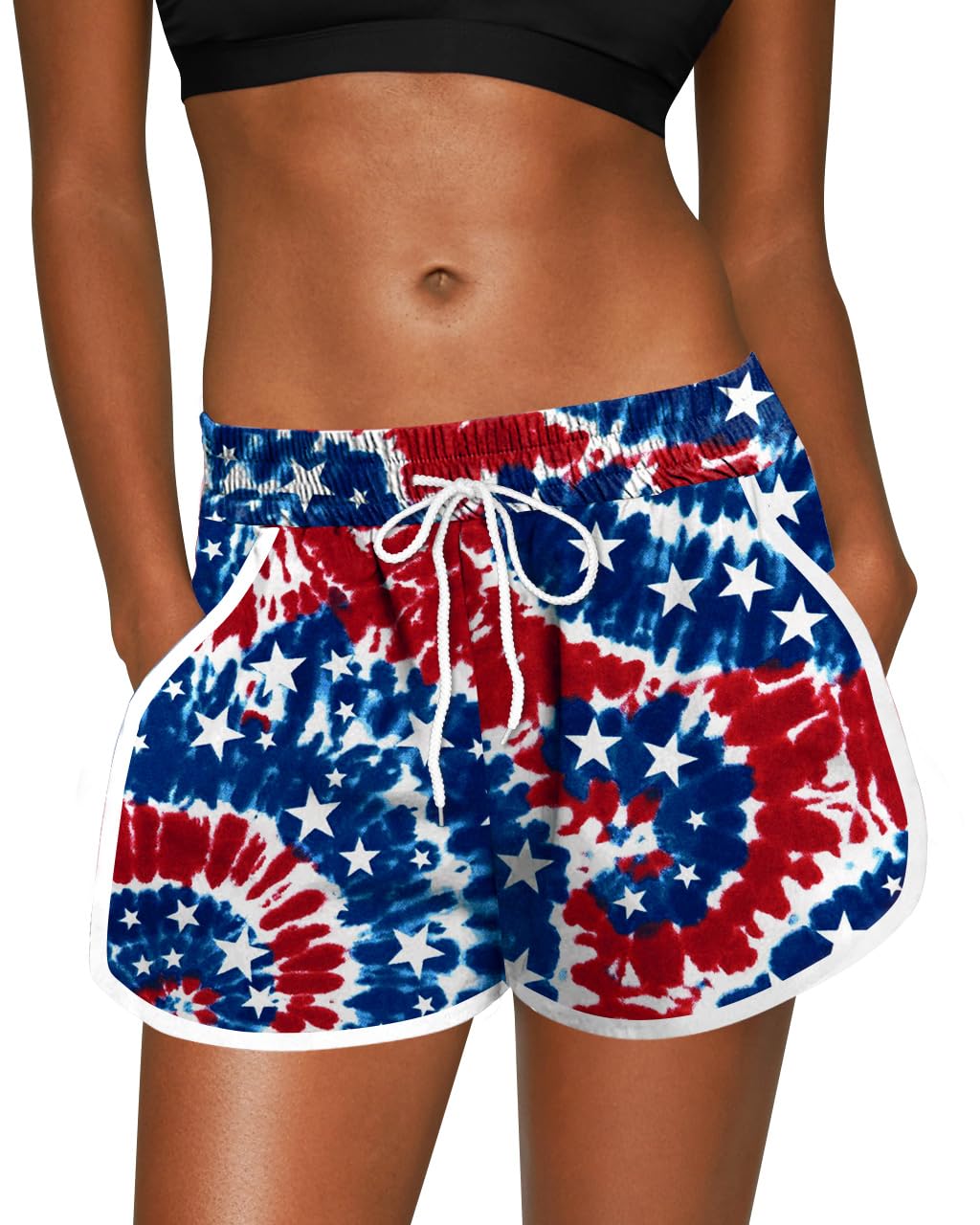 For G and PL Women Summer Floral Beach Boardshorts with Pockets Swim Trunks