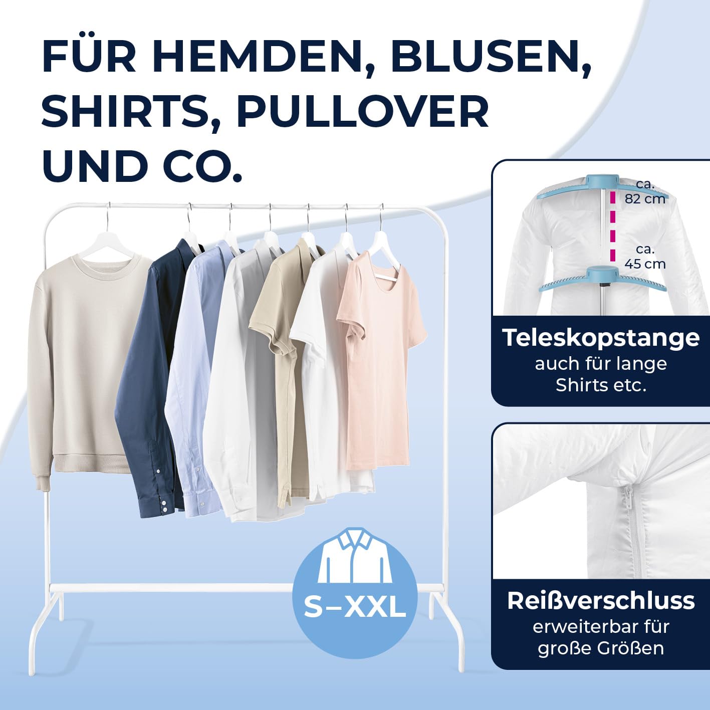 CLEANmaxx automatischer Hemdenbügler PRO | Ersetzt Bügeleisen, Bügelbrett, Dampfglätter und Steamer | Bügelgerät mit Bügelpuppe für Hemden, Blusen & Shirts | innovativ & effizient