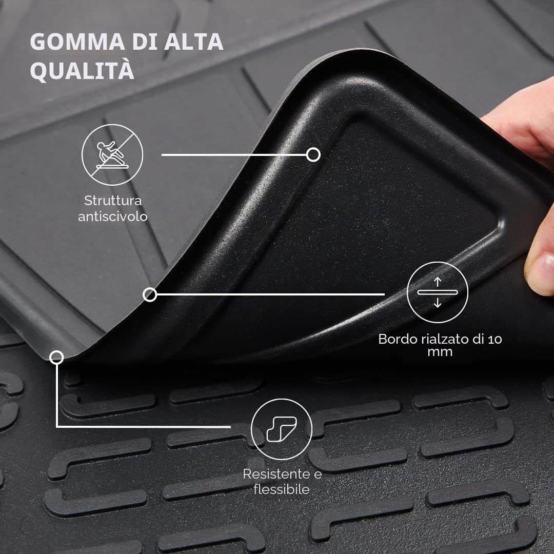 Tappetini per Auto in Gomma adatti per Toyota Yaris 4-2020 - 2026 Versione: Yaris | Cross - Serie: Gomma