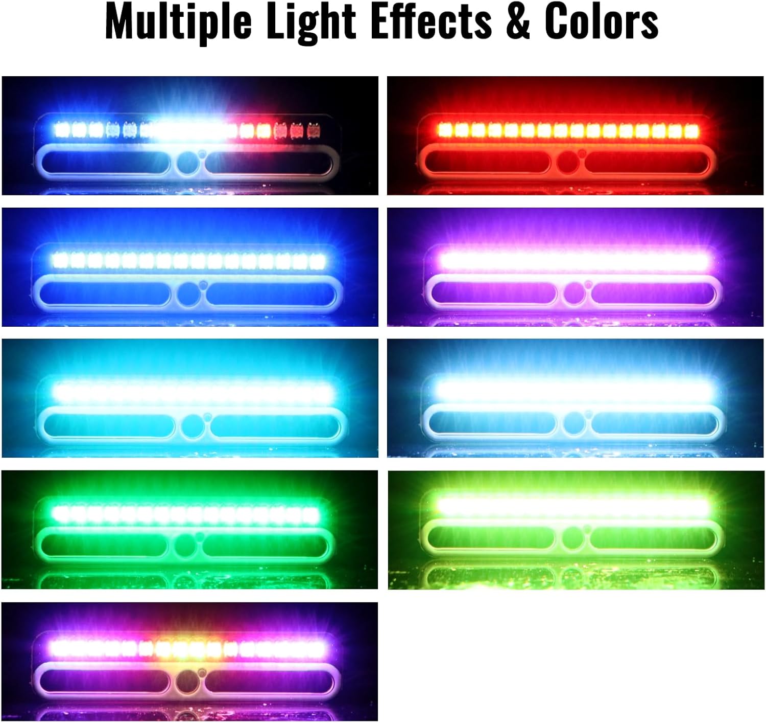 GLOBACT RC LED Light Bar Roof Lamp Headlight Tail Light Bumper Light Police Lights Kit for Traxxas Axial Losi HPI Redcat RC Truck Crawler Universal Parts (16 LEDs)