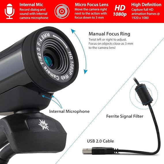 Complete HD Stop Motion Animation Kit | Stop Motion Animation Software with Full HD 1080P Camera, Animation Software & Book (Windows & OS X)