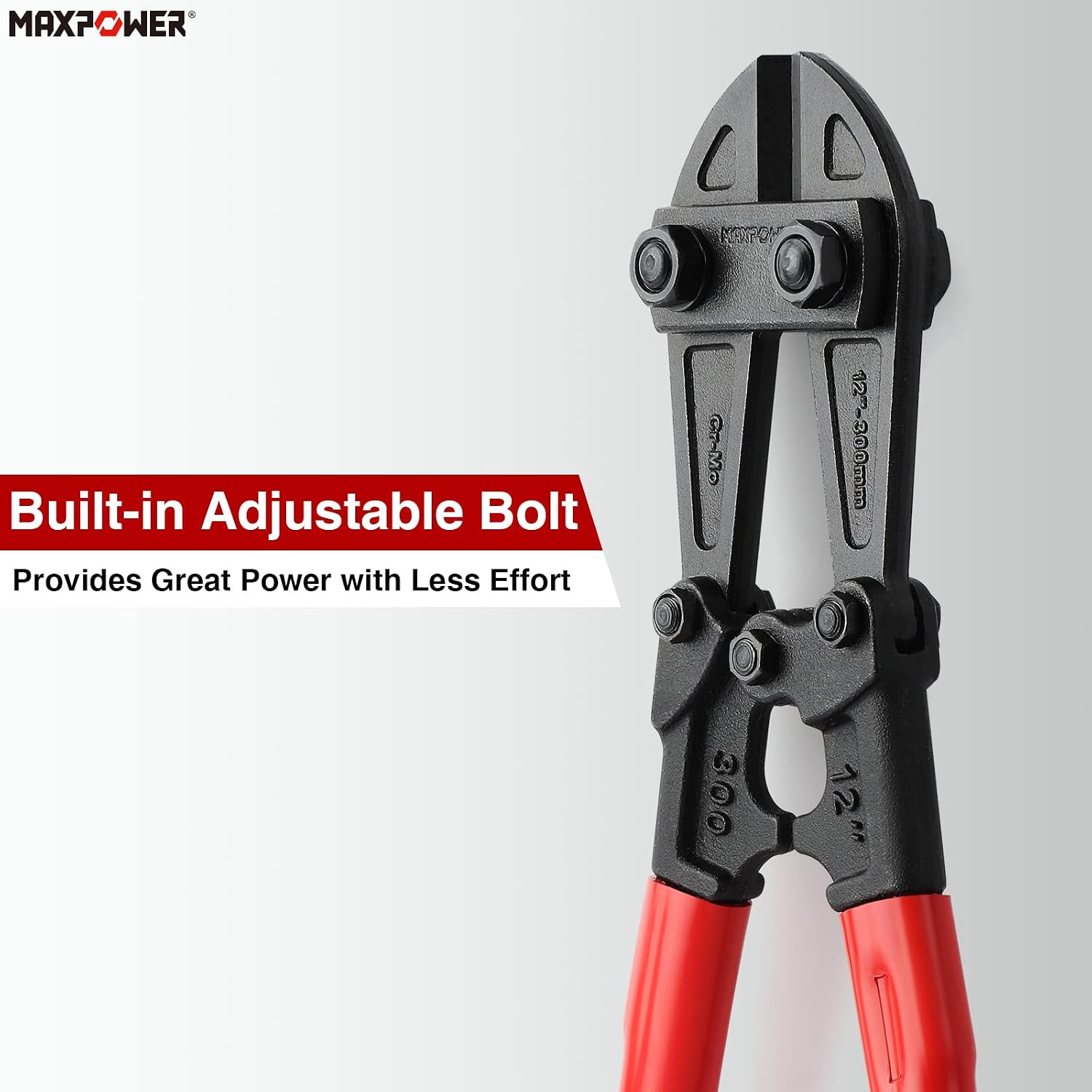 MAXPOWER Bolt Cutter 12 inch, Small Mini Bolt Cutter for Wire, Max Jaw Opening 5/8" and Cr-Mo Blade with Ergonomic Rubber Handle