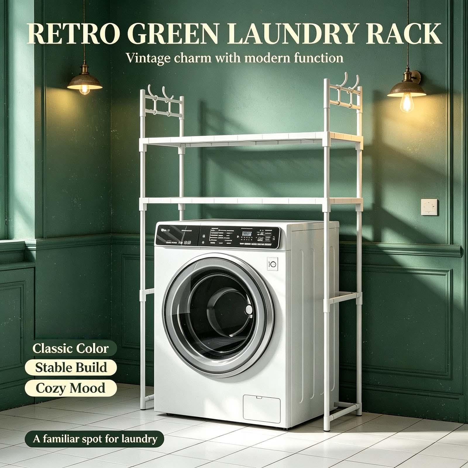 Amazon.com: Over Washer Organizer Shelf no Drill Install 1 Pack