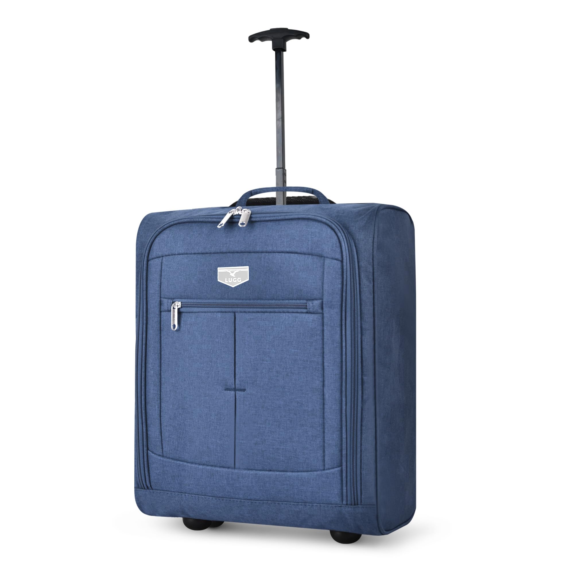 LUGG Cabin Size Lightweight Luggage - Durable 600D Polyester Snowflake Push Up Trolley - Solid Wheels - Easyjet, Ryanair, British Airways - Airway Locker (56x45x25cm)