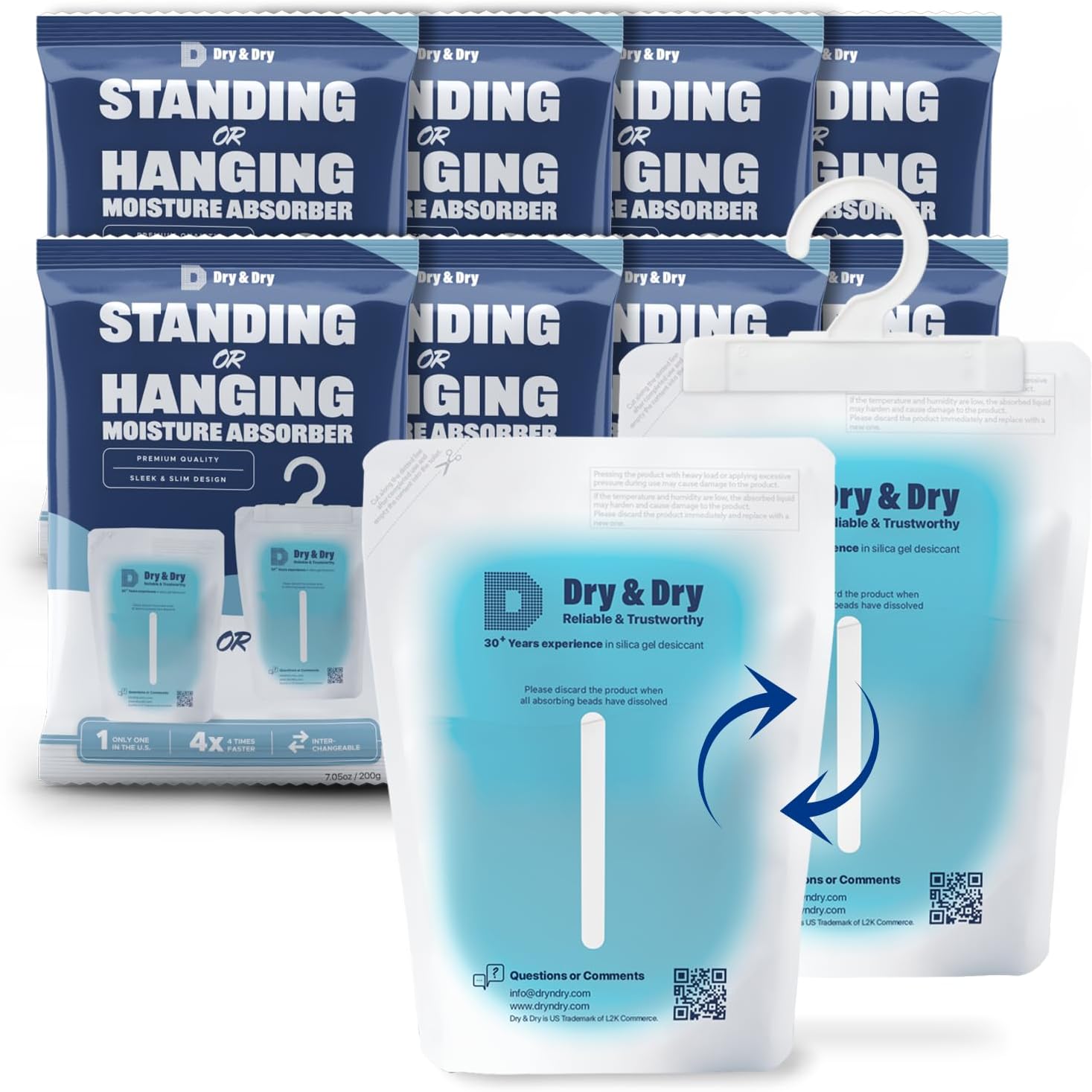 Dry & Dry 8 Packs Hybrid Moisture Absorbers & Musty Odor Eliminator