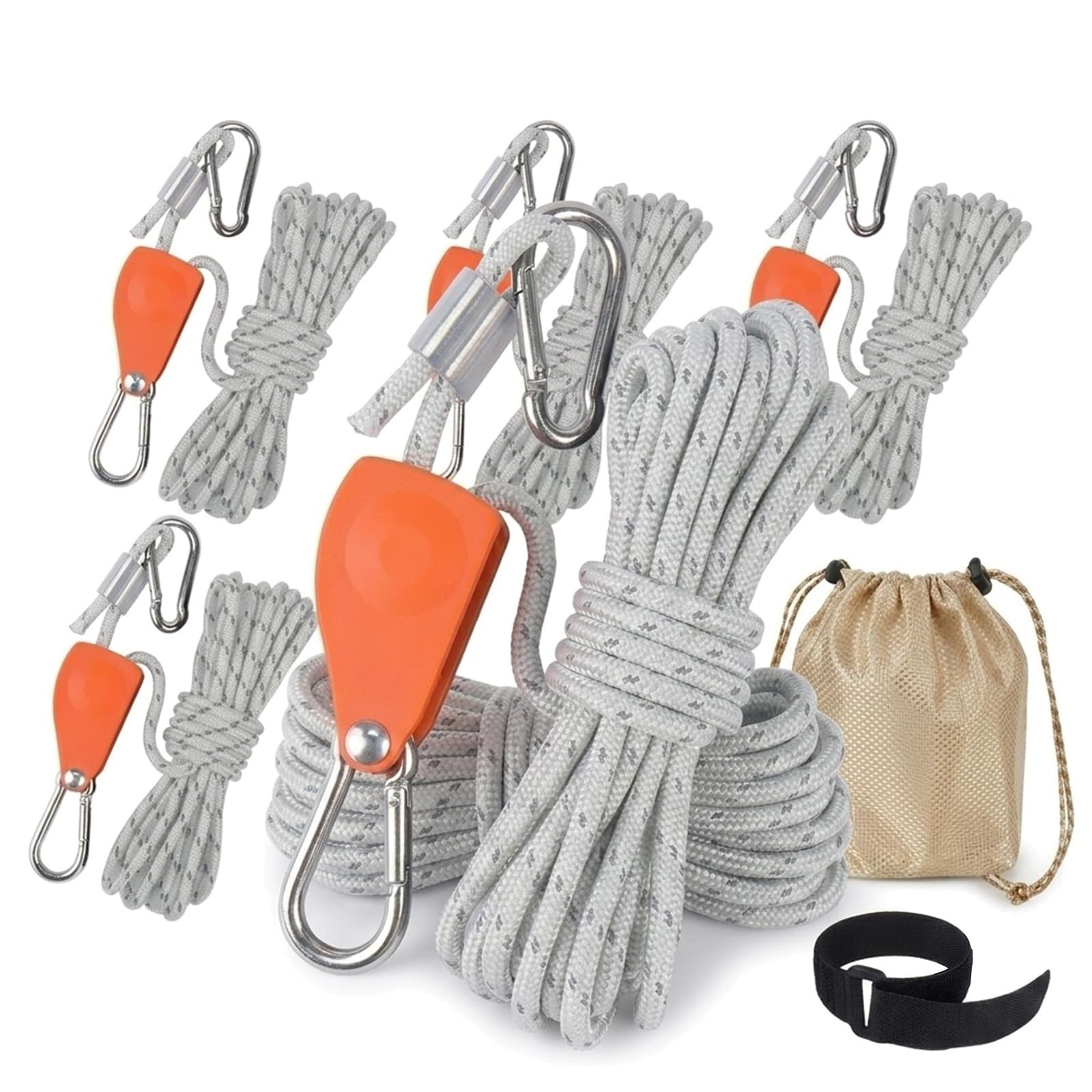 Generisch Zinklegierung Seilspanner Flaschenzug Reflektierendes Zeltseil, 6er Pack 6mm Zeltschnur Seil Einsteller Camping Outdoor
