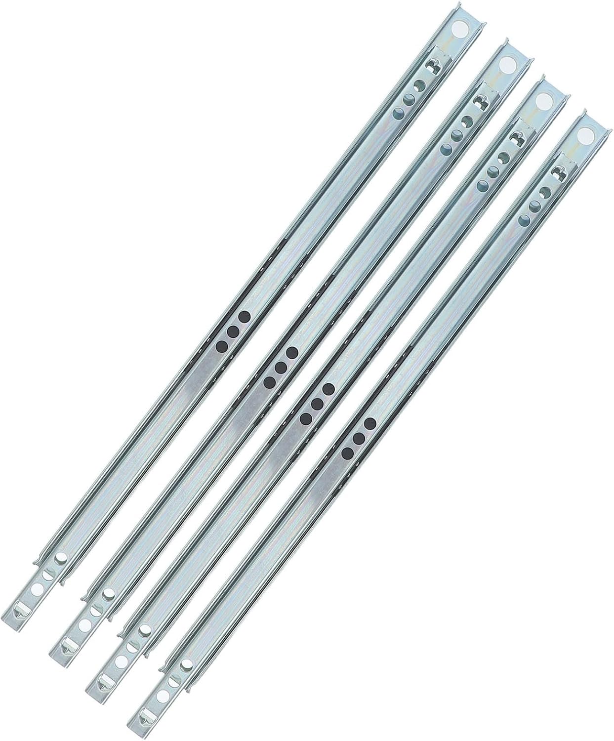 Lurrose 4pcs Drawer Slides Side Mount Full Extension 12.2 Inch Ball Bearing Drawer Runners Heavy Duty Cold-Rolled Steel for Bedroom and Study Cabinet