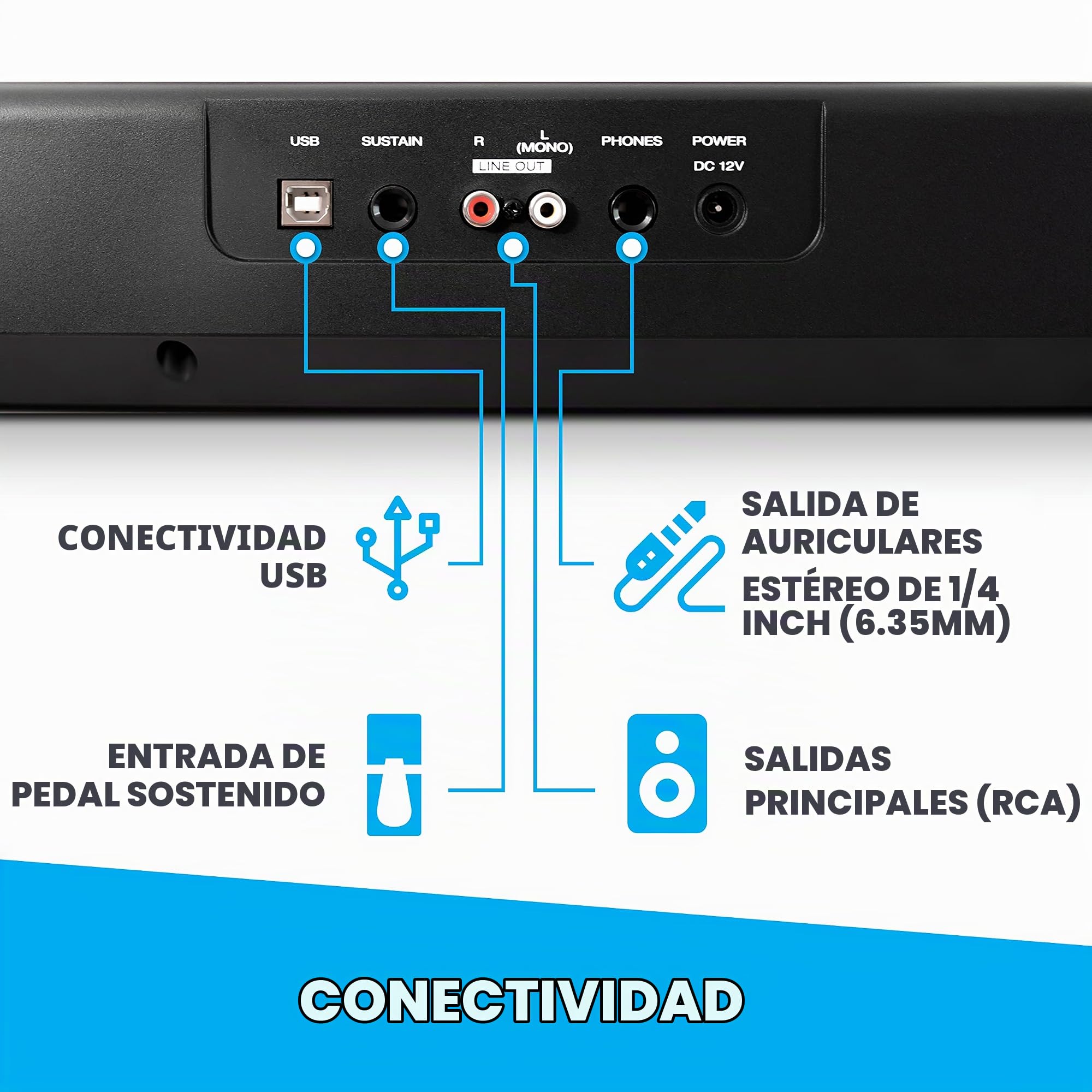 Alesis Recital - Teclado de Piano Digital Eléctrico con 88 Teclas Semipesadas de Tamaño Completo + M-AUDIO SP-2 - Pedal de sostenido universal con tacto de piano para teclados electrónicos