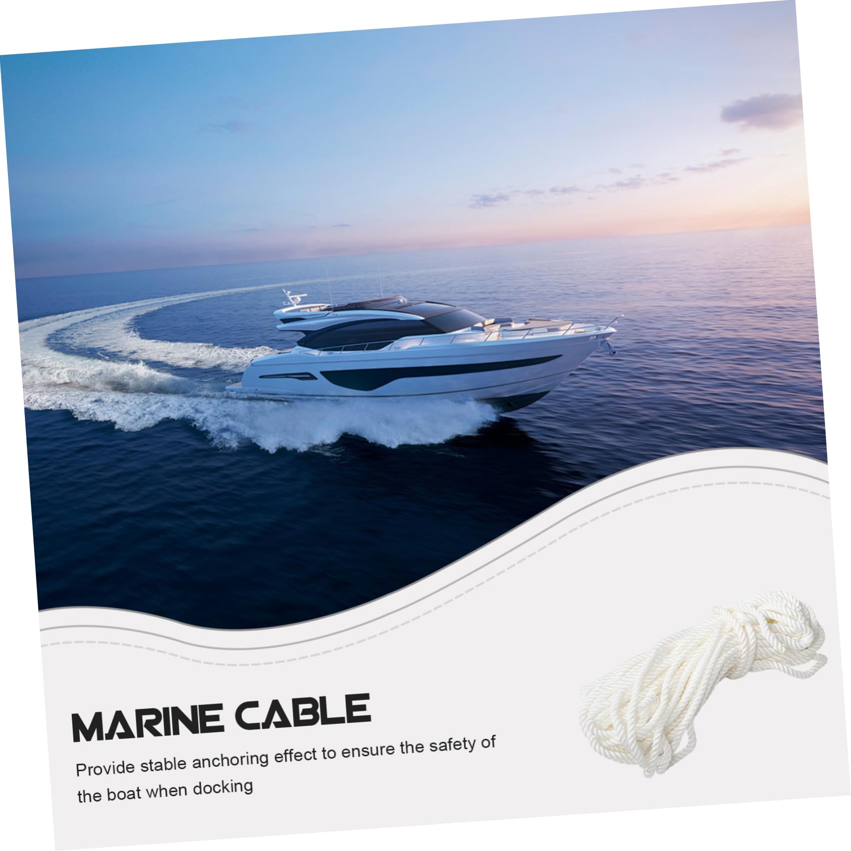 Yardwe Weißes Nylon-marineseil Robuste Bootsanlegeleine Zum Festmachen Und Verankern Strapazierfähiges Nylon-yachtseil Für Docks Und