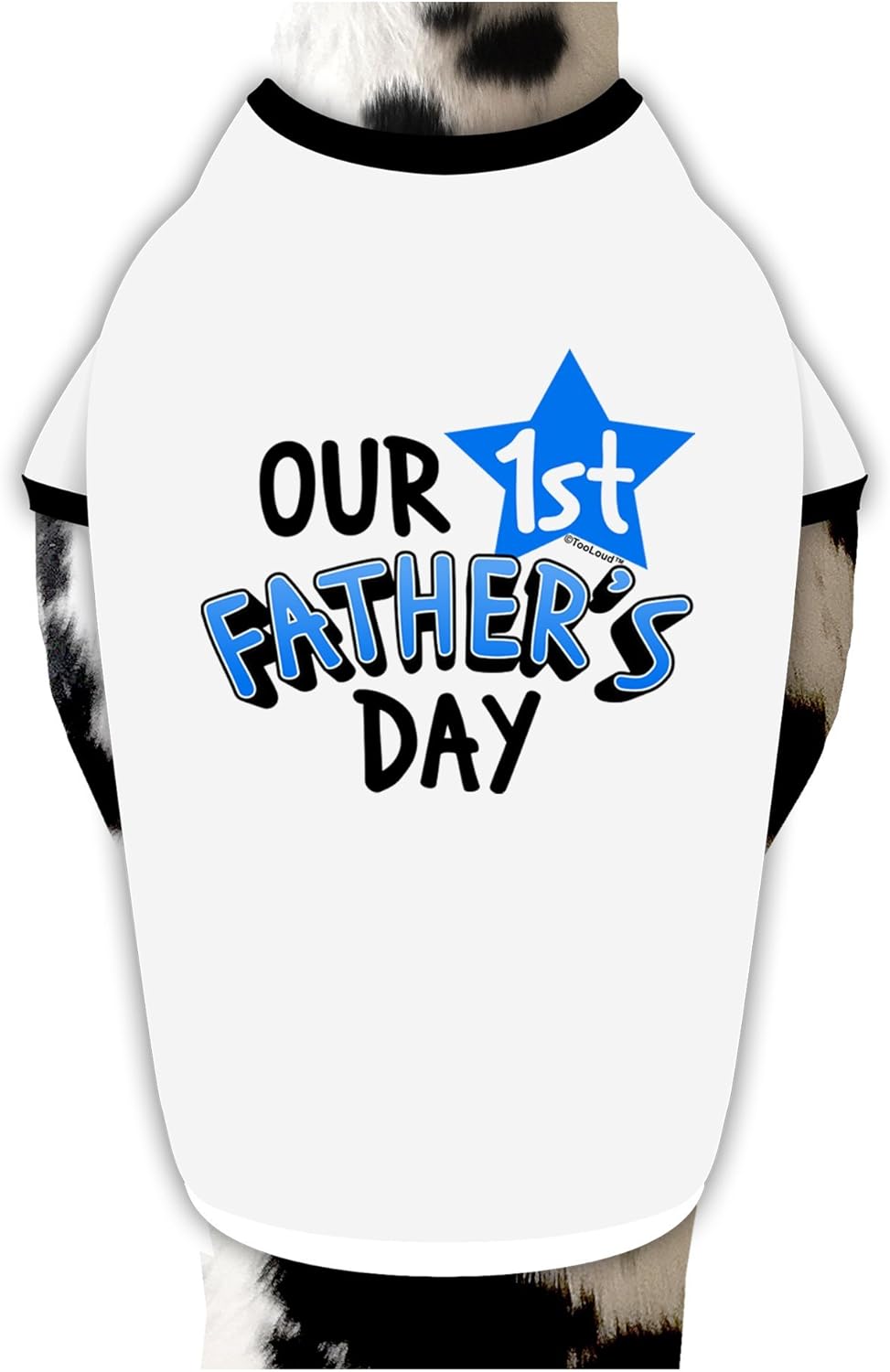 TOOLOUD Our 1st Father's Day Dog Shirt White with Black XL