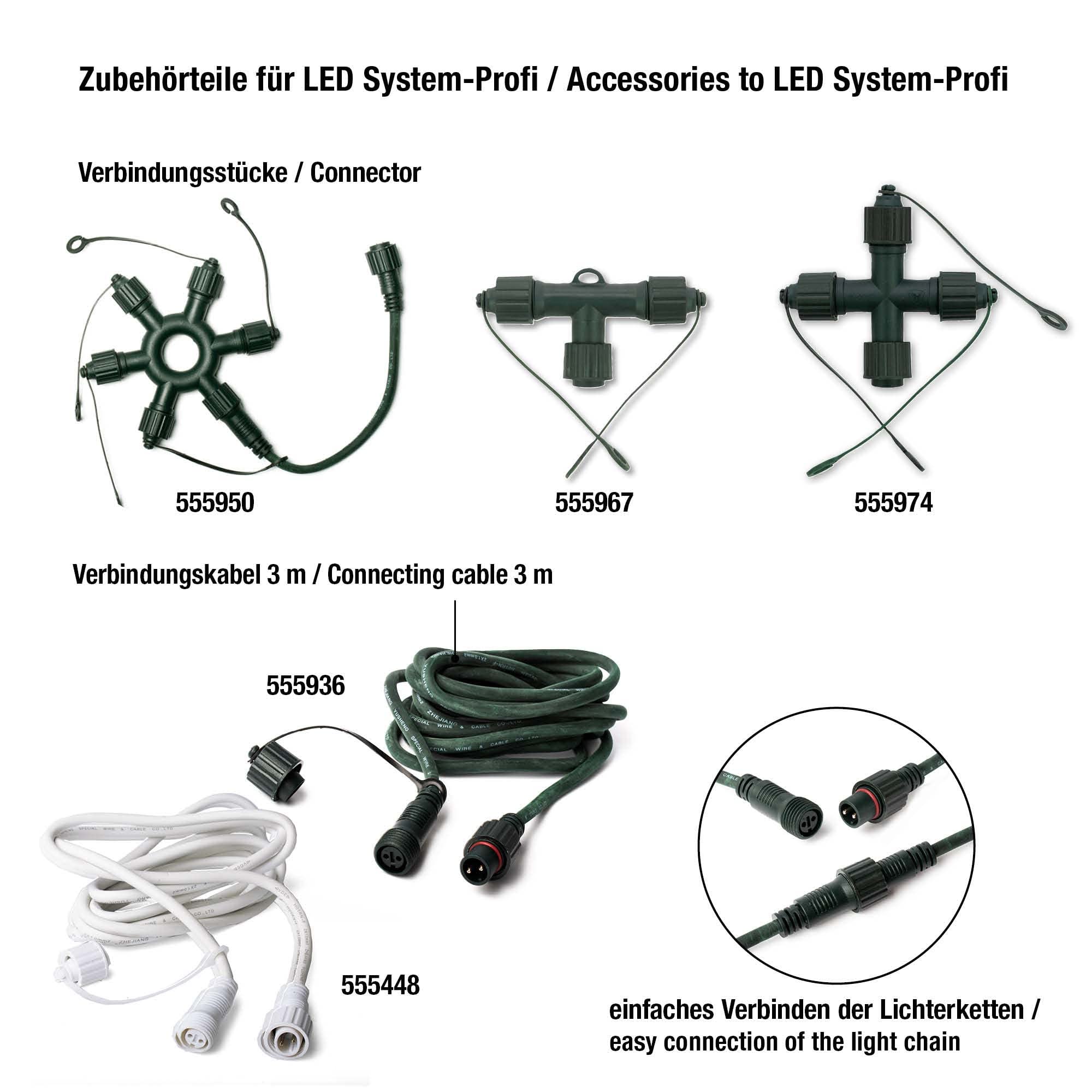 hellum LED Lichterkette Vorhang Außen, verlängerbar Lichtervorhang mit Steckdose, Verlängerung-Set mit 3m Netzkabel, 1,9 * 0,6m 80 LEDs, Kabel weiß Weihnachtsbeleuchtung für Garten, Party 555332
