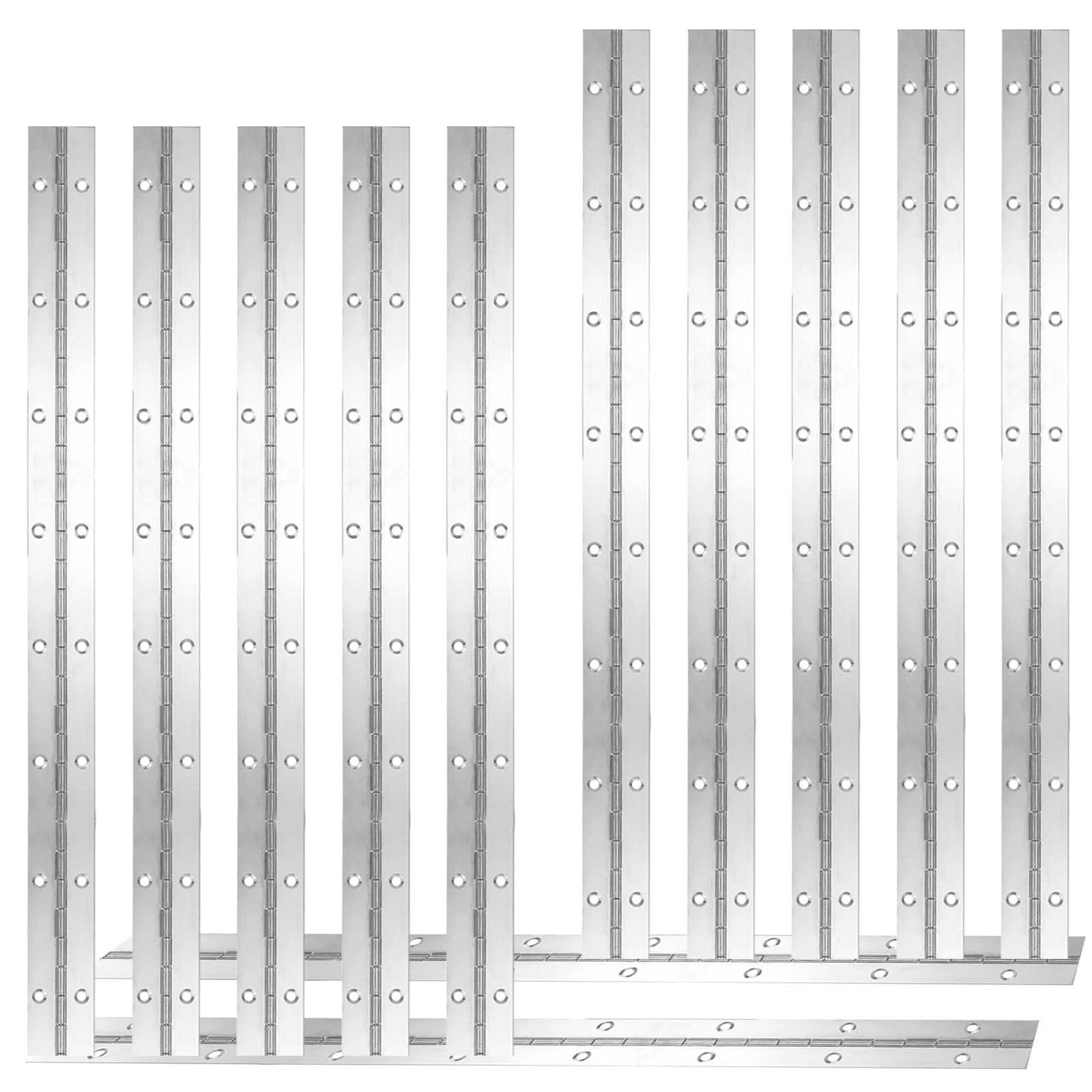 Stainless Steel Piano Hinges - 12 Pack -12
