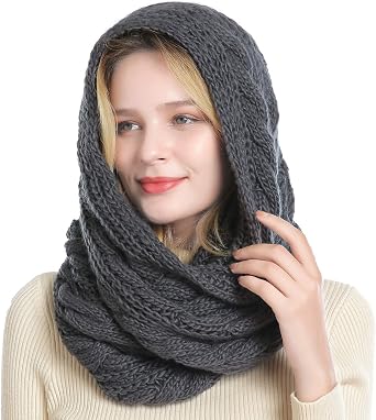 Winter Women Thick Cable Knit Ribbed Infinity Circle Loop Scarf