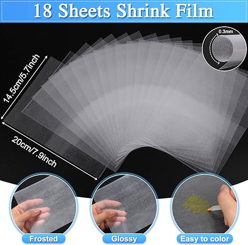 Miniatura 3 de Cridoz Hojas de papel de arte retráctil, 36 piezas, 5.7 x 7.9 pulgadas, plástico PVC mate, ideal para artes y manualidades