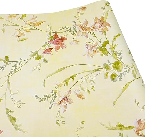 Miniatura 10 de Yifely Revestimiento autoadhesivo para estantes, papel extraíble para muebles para cubrir cajones de apartamentos, flores rurales, 17.7 pulgadas por