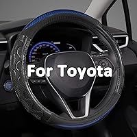 Vista 7 de Funda para Volante GIANT PANDA para Toyota, Funda para Volante de Coche Auto para Toyota Highlander Rav4 Corolla Camry, Tamaño Estándar - Negro