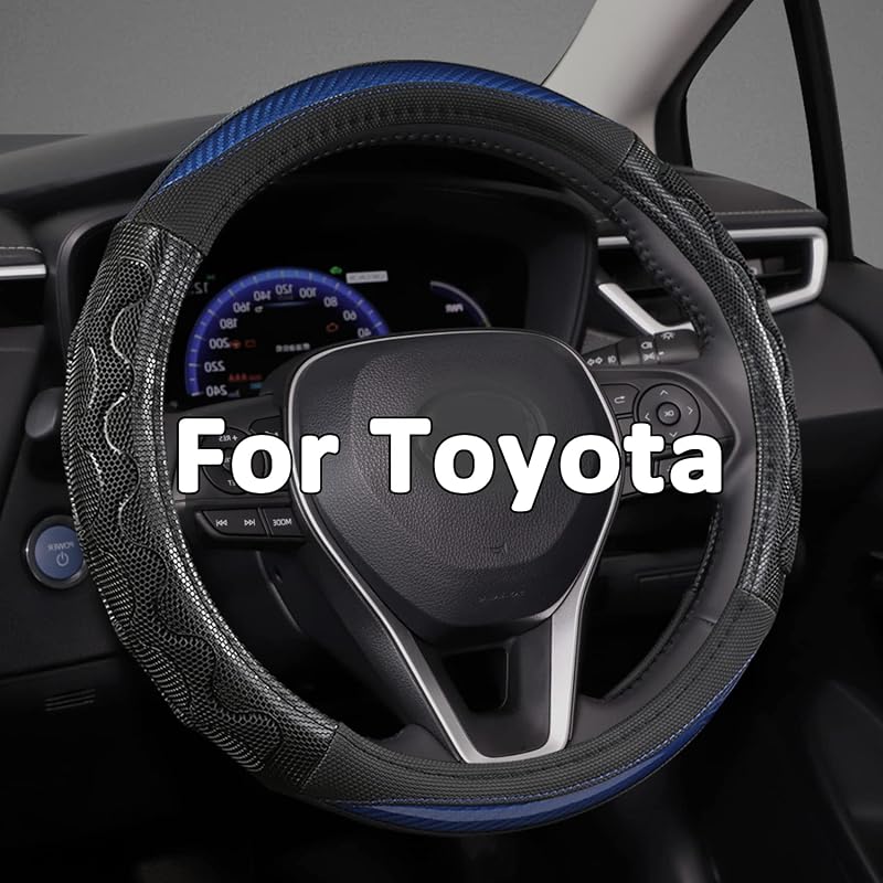 Capa para Volante GIANT PANDA para Toyota em PVC, Preta e Azul, 36,8–38,1 cm, Modelo SWT04