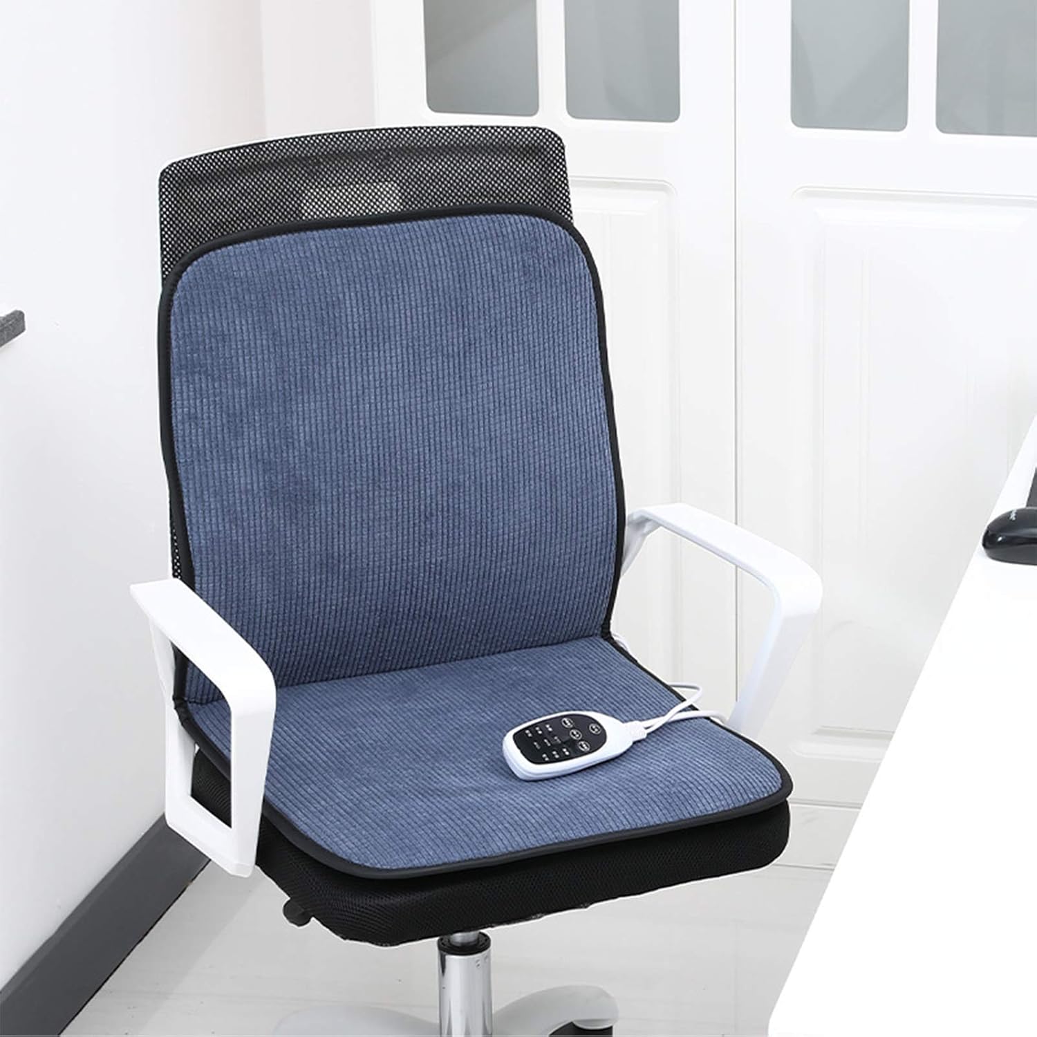 JSBVM Heated Seat Pad for Office Chair, Hips and Back Synchronous