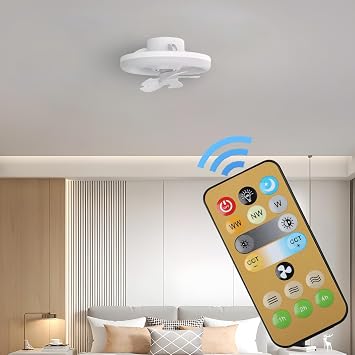 Replacement Remote Controls 2pcs for E27 Ceiling Fan Lights, Suitable for Home Fan and Light Control with Adjustable Settings