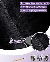Vista 44 de LaaVoo Extensiones de cabello humano real para coser, extensiones de cabello humano de doble trama, color negro azabache, 18 pulgadas, 3.53 onzas