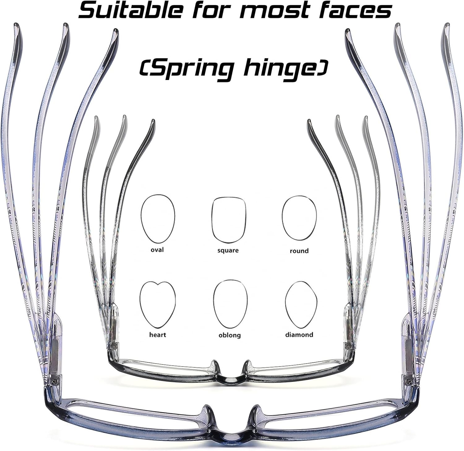 Reading Glasses for Women with Spring hinges 2.00 Blue Light Blocking Lenses, Fashion Pattern Print Readers with Case - Image 6