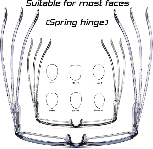 Miniatura 6 de Gafas de lectura para mujer y hombre, bloqueo de luz azul, 4 pares de lectores de computadora para mujer + 1.25 anteojos coloridos de calidad ligera