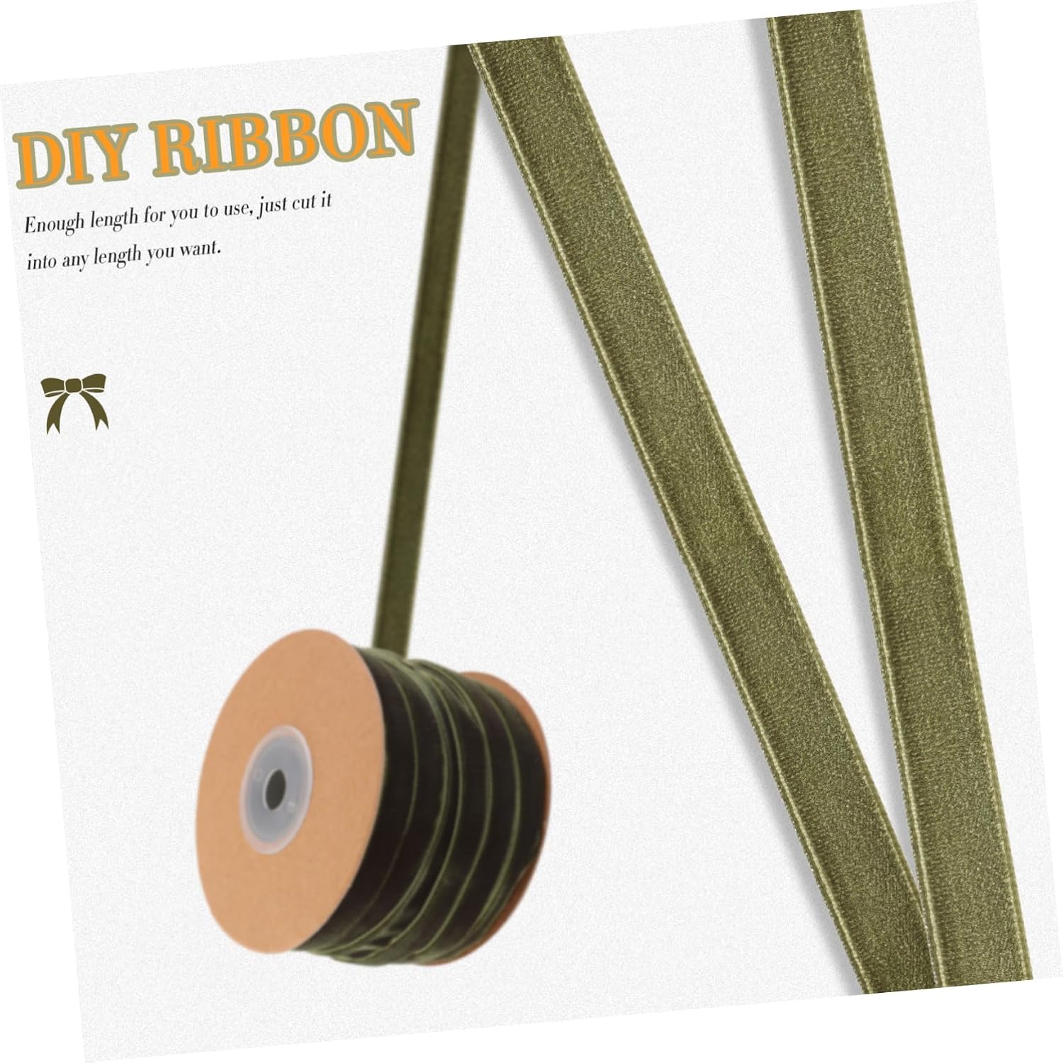 3rolls Single-Sided Velvet Ribbon for Crafts and Wrapping Yards Roll Green for Home Decoration and Holiday