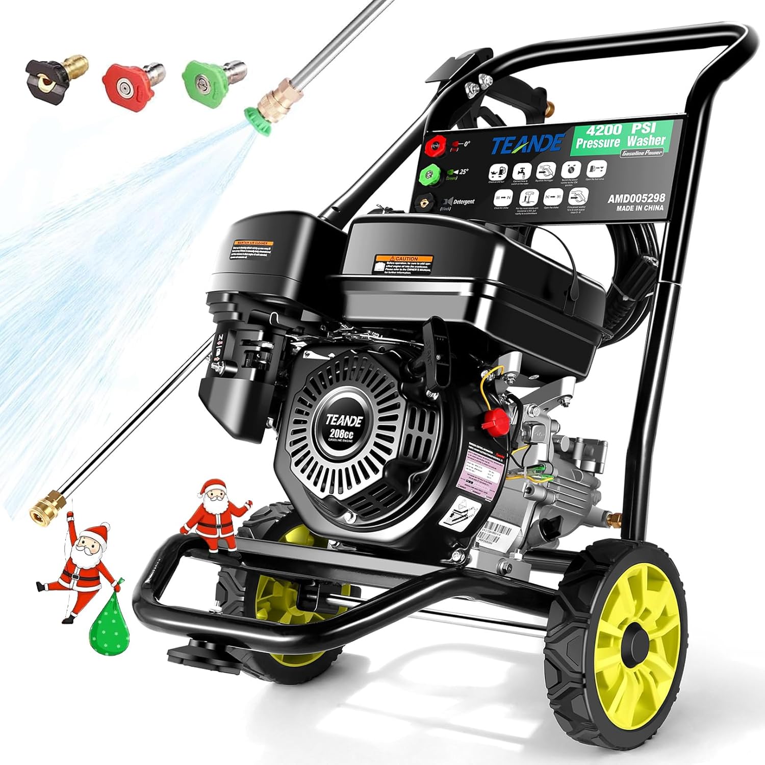TEANDE 3800 PSI Gas Pressure Washer 2.6 GPM Gas Power