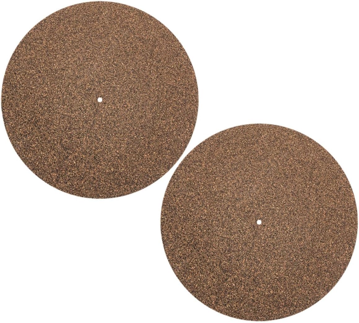 Cork Vinyl Turntable Mat 2pcs Brown Record Player Accessory