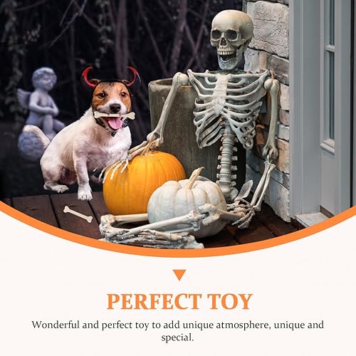 Miniatura 6 de 48 piezas de decoración de esqueleto de huesos de Halloween, esqueleto de dinosaurio de plástico, esqueletos de animales falsos, accesorios para