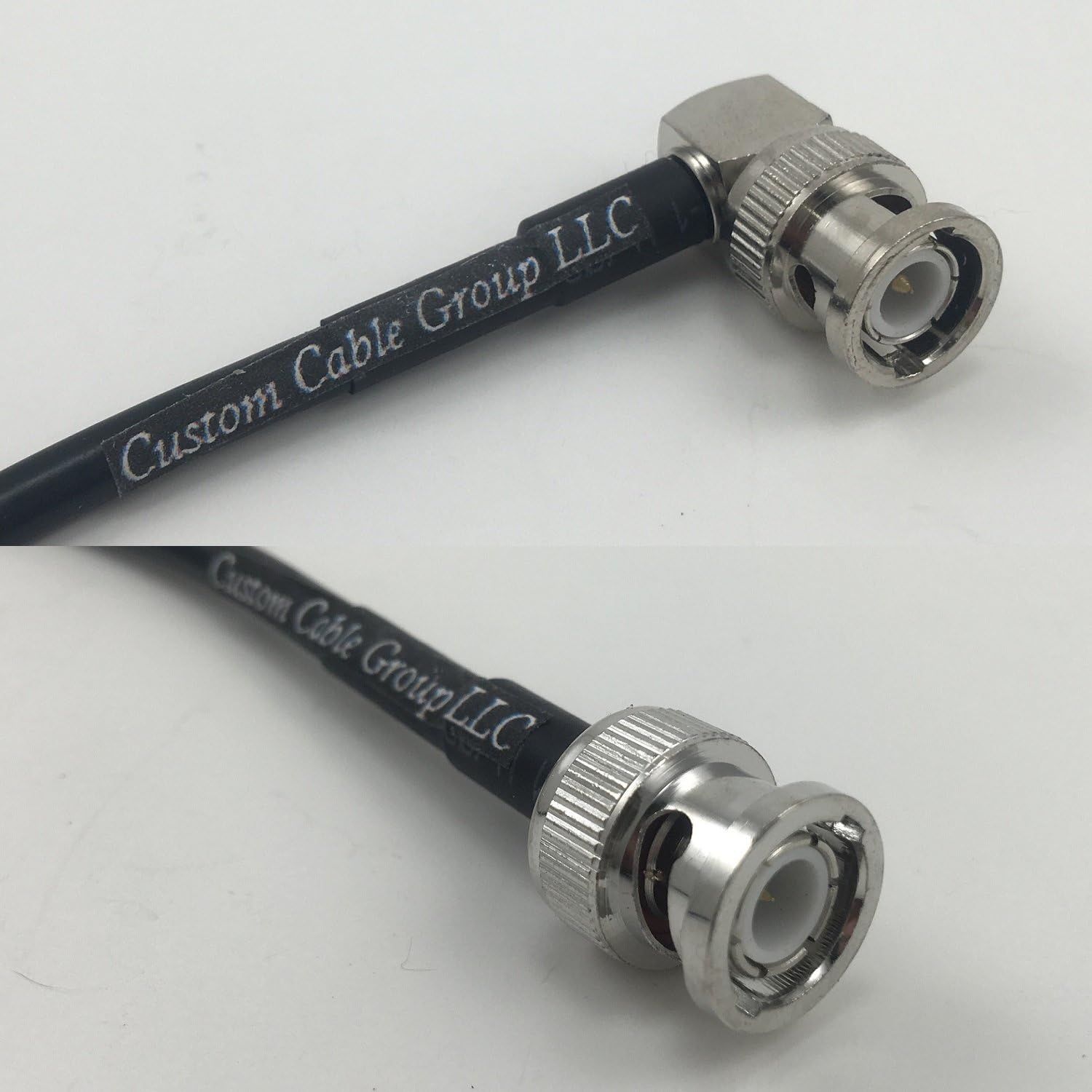 Custom Cables Group LLC 6 feet RG400 Low Loss BNC Male Angle to BNC Male Pigtail Jumper RF coaxial Cable 50ohm Quick USA Shipping