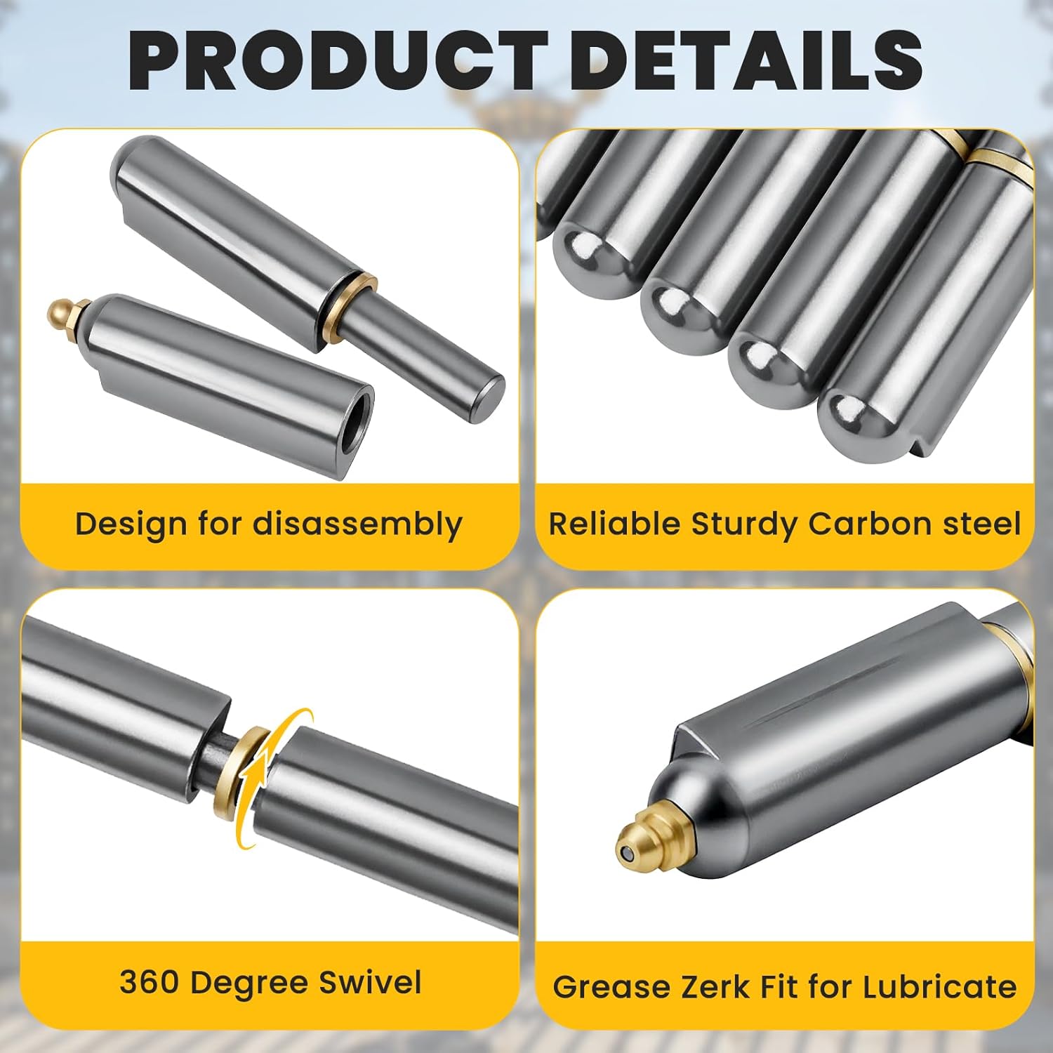 10PCS 5Inch BBQ Smoker Bullet Weld On Hinges, Weldable Hinges, Carbon Steel Bullet Hinges Weld on for Gates Doors Containers Trailer Ramps and Tool Cabinets, Outdoor BBQ Grill