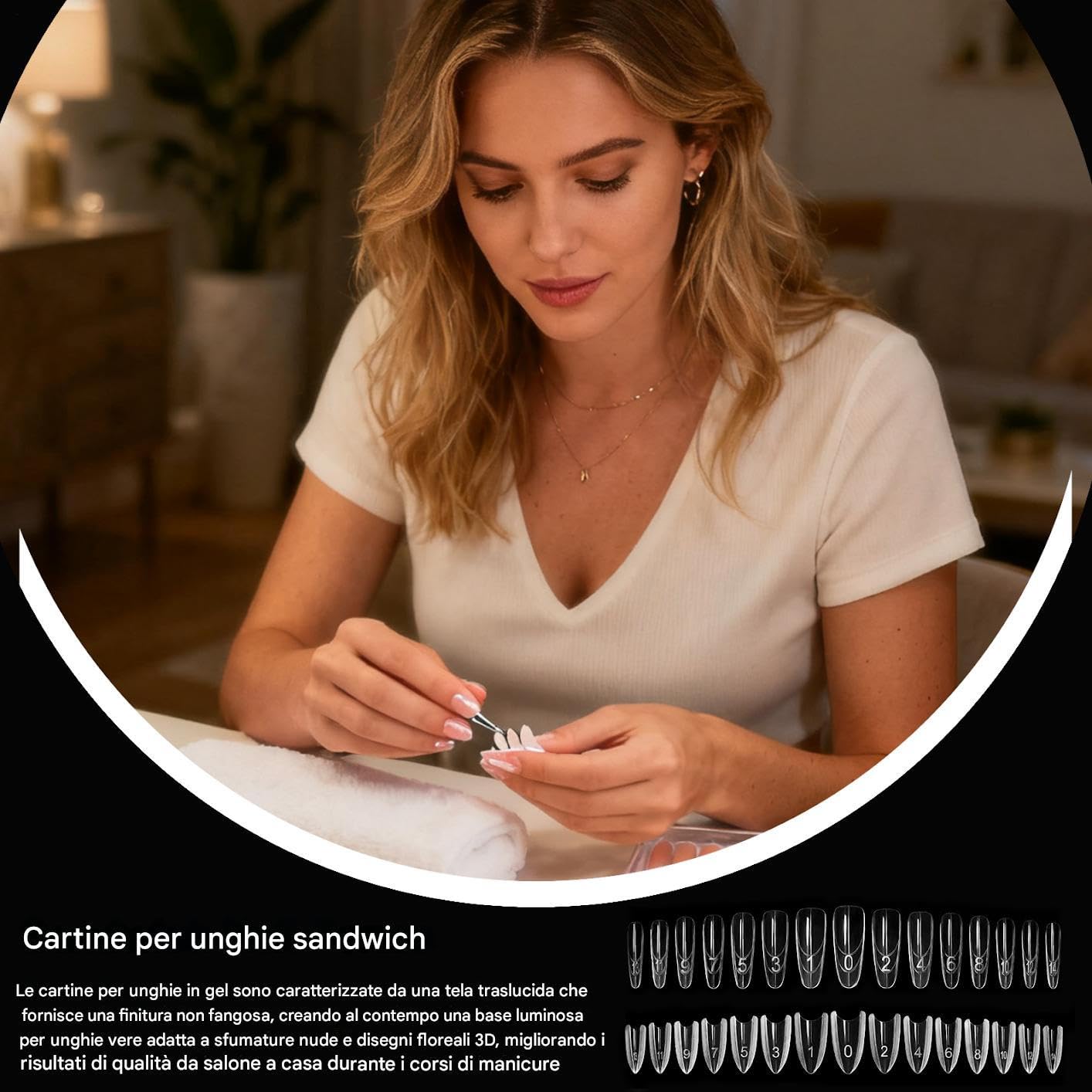 Modulo per punte unghie in gel 240Pc | Forme unghies duali sandwich | Forma unghie gel costruttore | Stampis stile francese forme estensione unghies artistiche per un design manicure