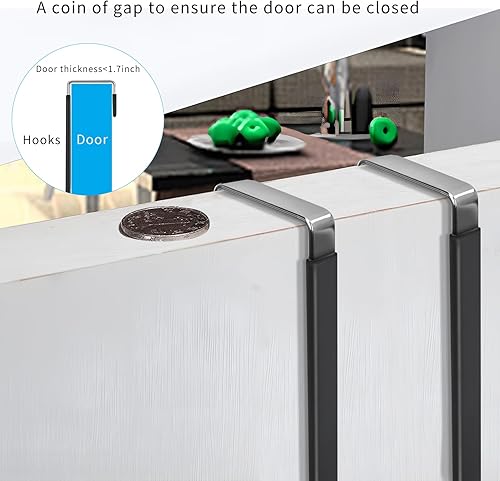 Vista 122 de FYY Ganchos para colgar sobre la puerta, paquete de 4 ganchos de goma para evitar arañazos, organizador resistente para sala de estar, baño