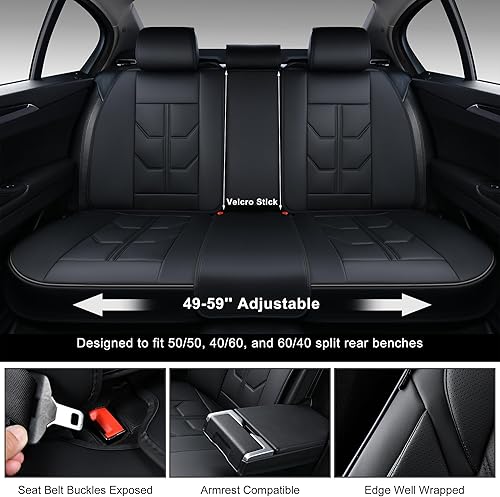 Miniatura 10 de Fundas de asiento de coche rosadas, juego completo de fundas de asiento para automóviles con almohada para la cabeza, protectores de asiento de