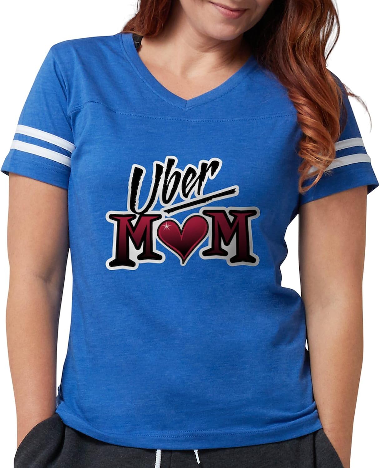 CafePress Uber Mom Mother's Day Hear T Shirt Women's Football T-Shirt