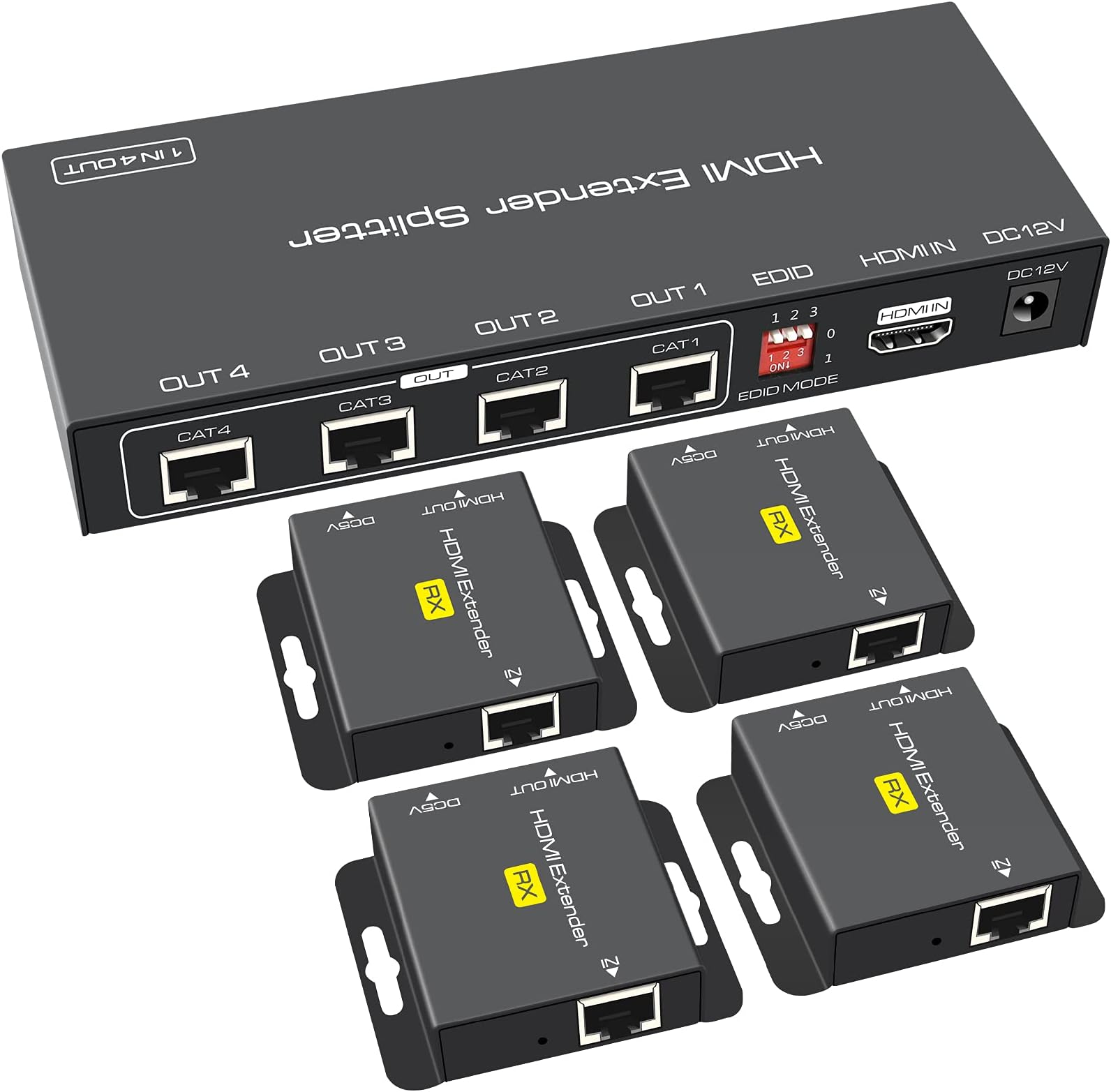 1×4 HDMI Extender Splitter