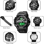 Mens Military Watches for Men, Men's Wrist Watches, Analog Digital Watch Stop Watches for Sports, Large Dual Time 12/24H Gifts for Him
