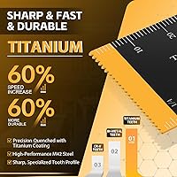 Vista 3 de Bionso 20 cuchillas oscilantes de titanio para cortar metal y madera, cuchillas multiherramienta afiladas y duraderas, kits de cuchillas