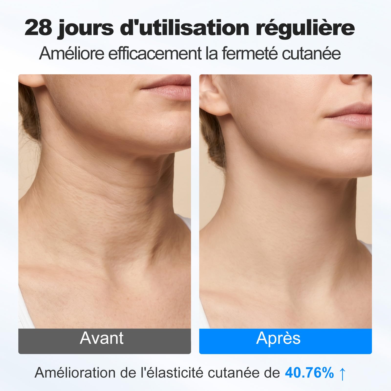 Masque LED Visage Cou 7 Couleurs 5 Luminosité Minuterie | Masque LED avec 7 couleurs, 5 niveaux de luminosité et minuterie, pour visage et cou, adapté à tous les types de peau
