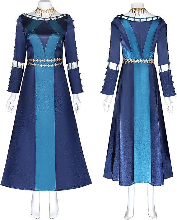 Women Alicent Hightower Costume Blue Dress Medieval Hong Kong