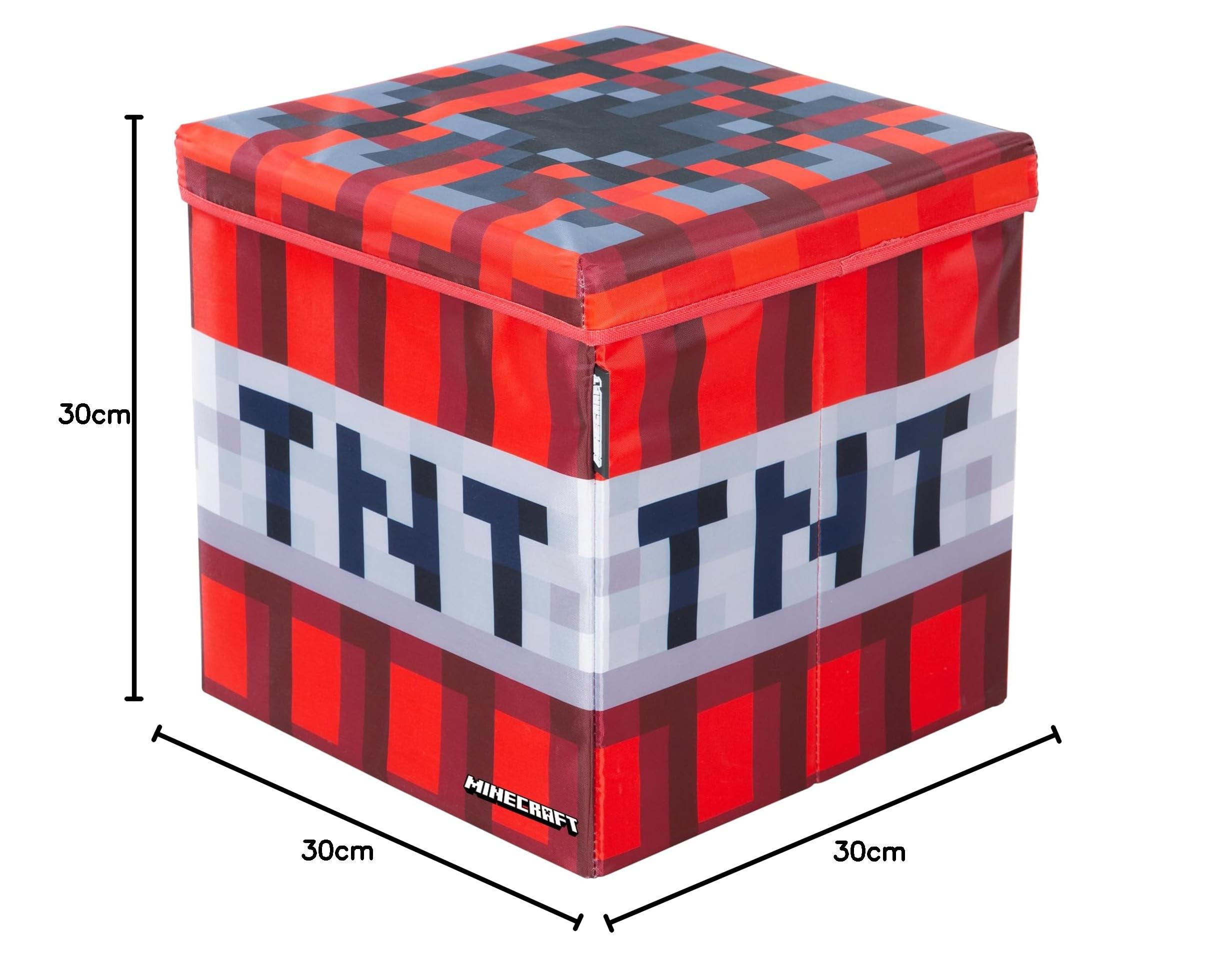 Minecraft Contenitore originale vano portaoggetti TNT rosso 30 x 30 cm