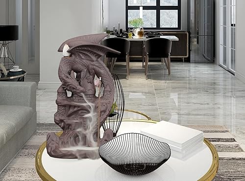 Miniatura 7 de Quemador de incienso de dragón de reflujo hecho a mano, estatua de ornamen, fuente de regalo, decoración del hogar, soporte de incienso en cascada,