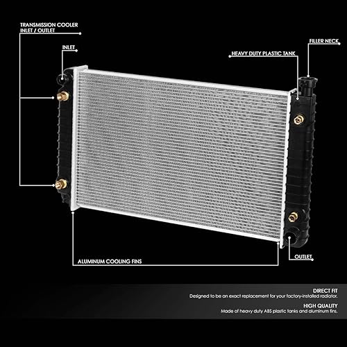 Miniatura 8 de DNA Motoring OEM-RA-1522 Radiador de núcleo de aluminio compatible con 94-99 CK 5.0L 5.7L 7.4L, 34 pulgadas de ancho x 17.25 pulgadas de alto x 1-14